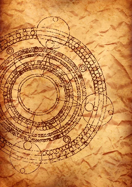 Старий пергамент з календарем майя — стокове фото