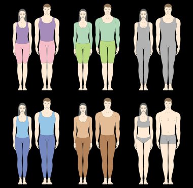 Male and female bodies clipart