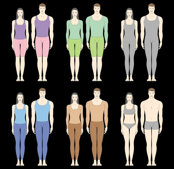 男性与女性的身体 — 图库矢量图片