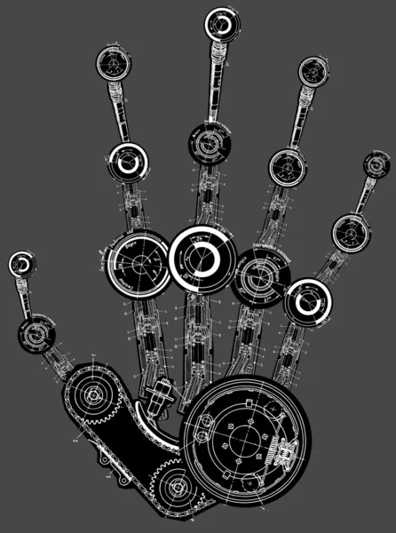 Illustration artistique de la main humaine — Image vectorielle