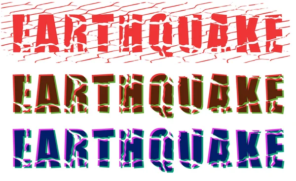 Mot séisme fissuré — Image vectorielle