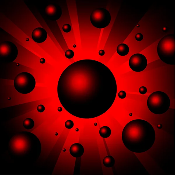 Ilustração de bolas vermelhas de explosão — Vetor de Stock