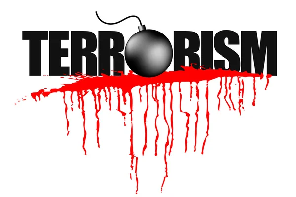 Illustration av terrorism rubrik — Stock vektor