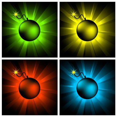 Set of bombs clipart