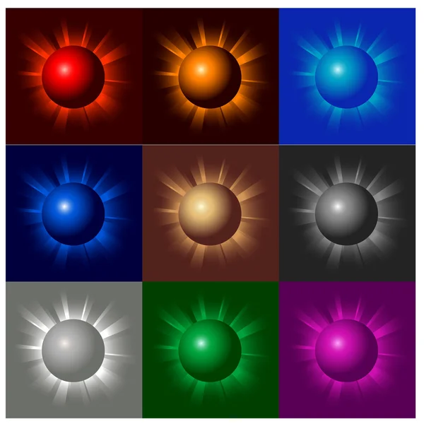 Illustration av lysande bollar — Stockový vektor