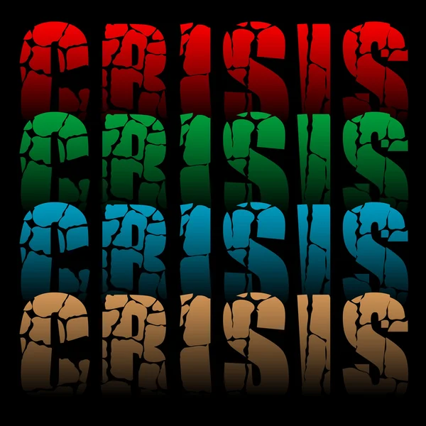Słowo kryzys — Wektor stockowy
