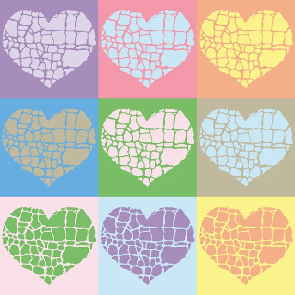Vektorové ilustrace barevné srdce — Stockový vektor