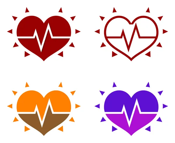 Ikoner av mänskliga hjärtat — Stock vektor