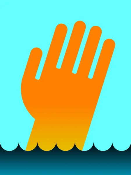 Pictogram van verdrinking man — Stockvector