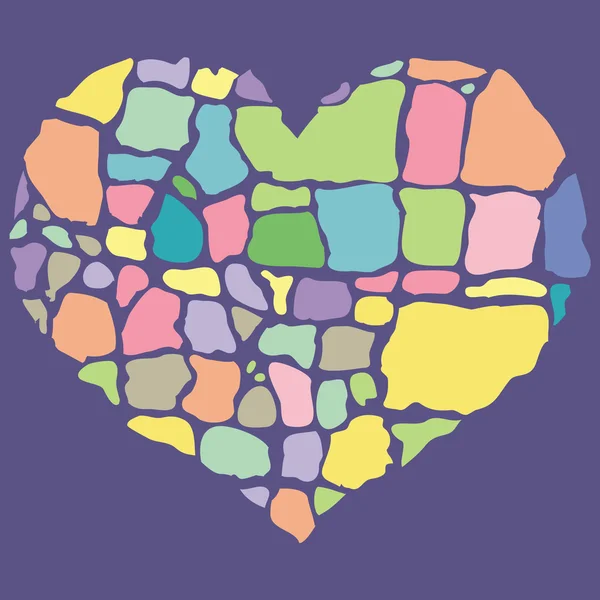 Illustrazione vettoriale del cuore colorato spezzato — Vettoriale Stock