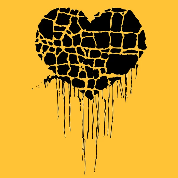Vektor-Illustration von Grunge Black Heart — Stockvektor