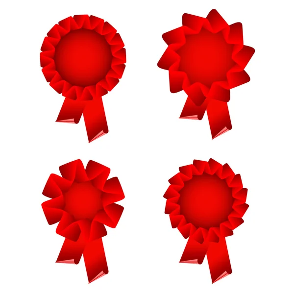Roseta de cinta de premio rojo — Vector de stock