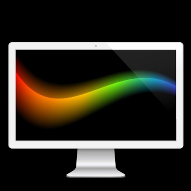 White computer display clipart