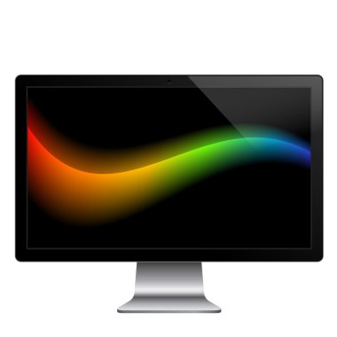 Black computer display clipart