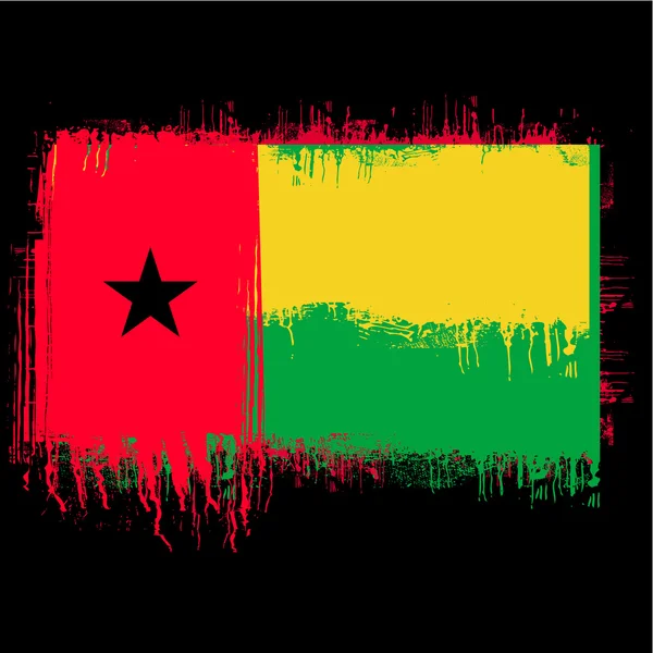 Bandera de guinea bissau — Vector de stock