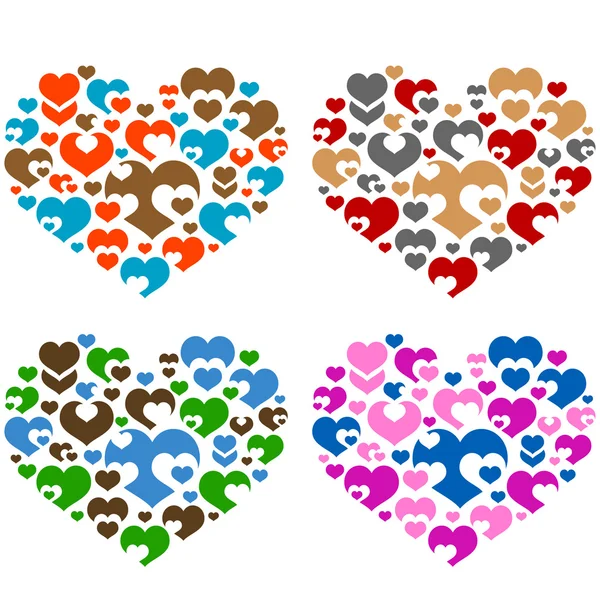 Collections of hearts — Stock Vector