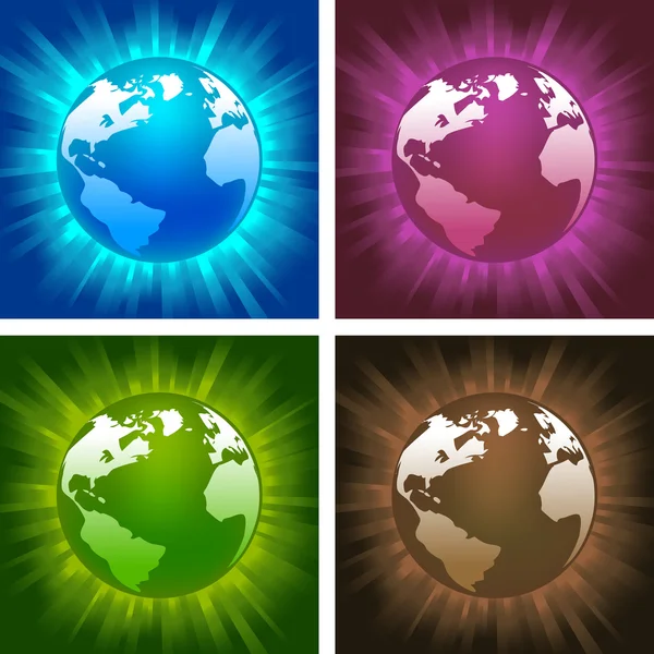 Glowing globes — Stock Vector
