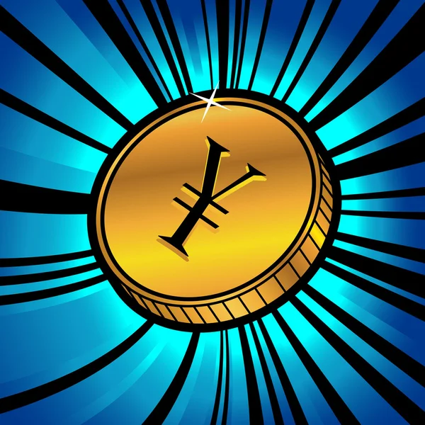Monety z symbolem waluty Jen — Wektor stockowy