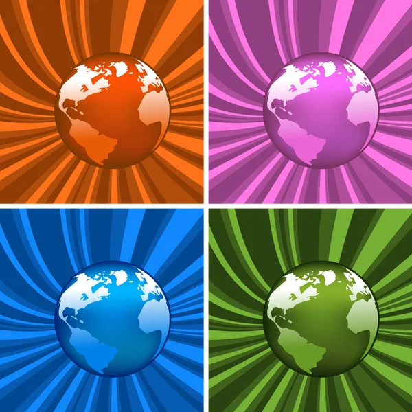 Glowing globes — Stock Vector