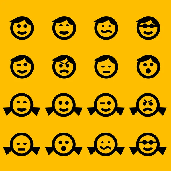 Smiley szimbólumok — Stock Vector