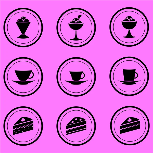 Kaffeehaus-Ikonen — Stockvektor