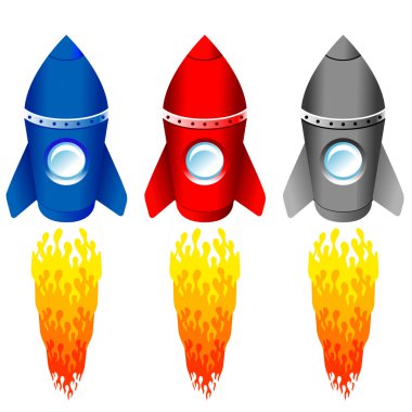 Color rockets clipart