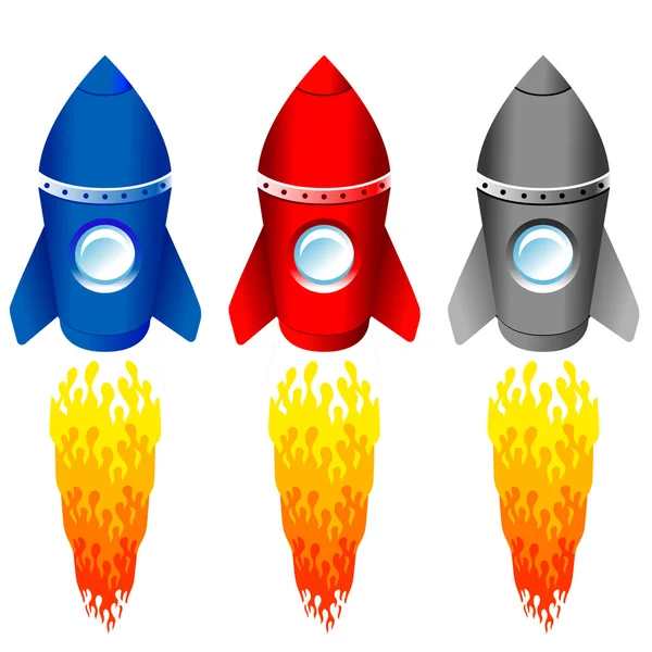 Cohetes de color — Vector de stock