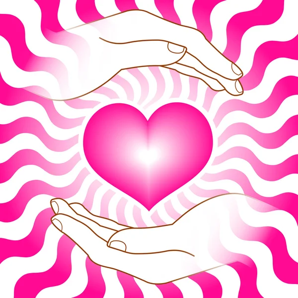 Heart with hands — Stock Vector