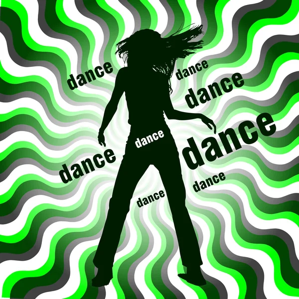 Silhouette della donna danzante — Vettoriale Stock