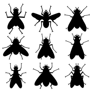 Insect silhouettes clipart