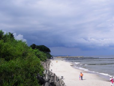 Baltic sea in the summer stormy weather clipart