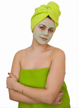 Facial mask for young woman clipart