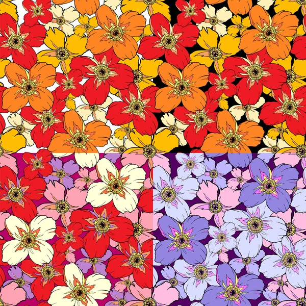 Flor de amapola, textura sin costuras — Archivo Imágenes Vectoriales