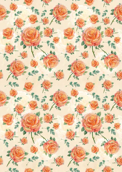Blommig orange ros bakgrund — Stockfoto