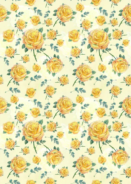 Blommig gul ros bakgrund — Stockfoto