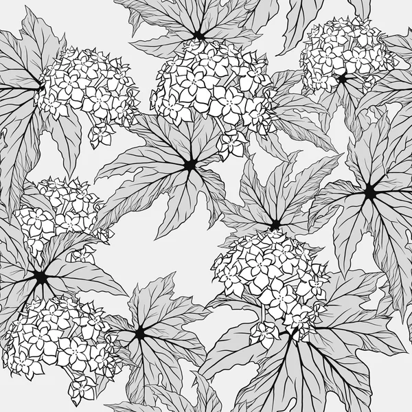 叶和花，无缝模式, — 图库矢量图片