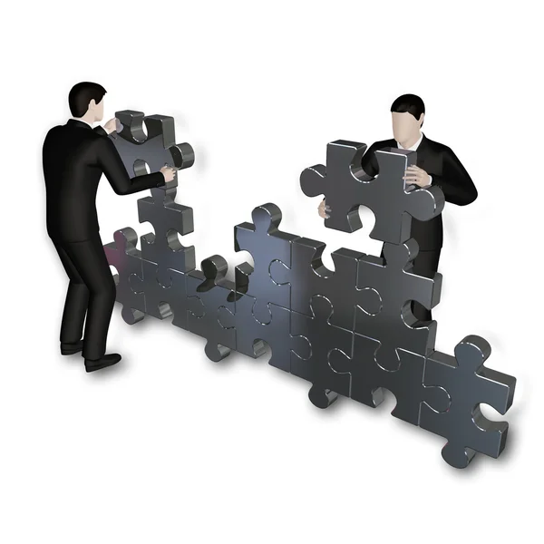 Businessmens bilding puzzel — Stockfoto
