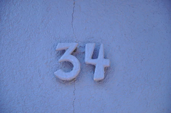 Número 34 en azul — Foto de Stock