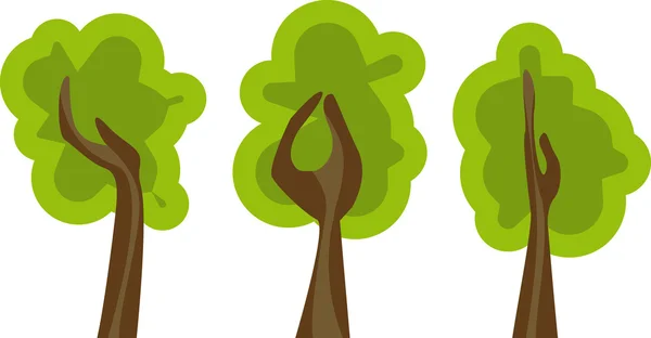 Grønne trær – stockvektor