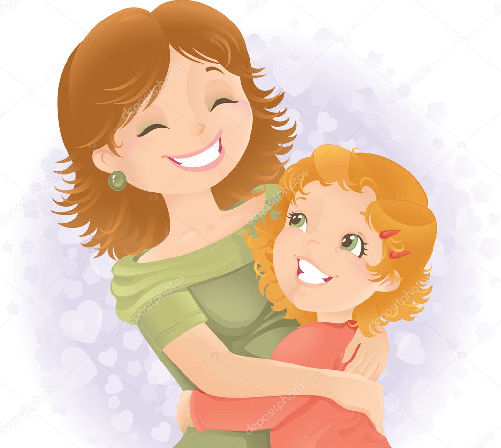 Mothers day greeting illustration.