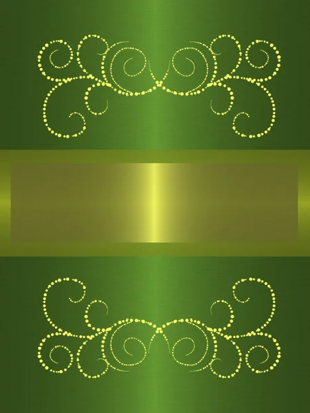 Золото с зеленым винтажным баннером — стоковое фото