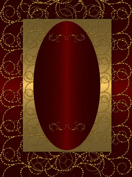 Золото на темно-красном винтажном фоне — стоковое фото
