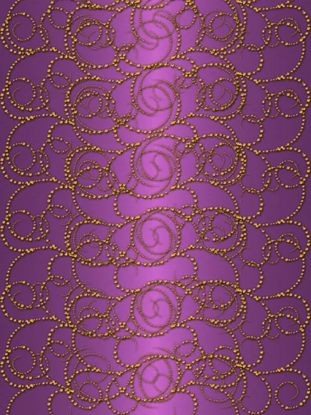 紫色のビンテージ背景に金のパターン — ストック写真
