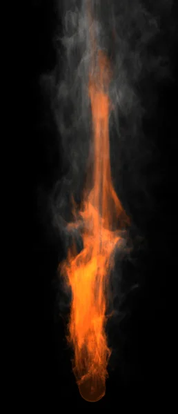 Brand vlam met rook — Stockfoto
