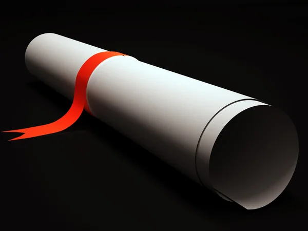 Бумажный свиток с красной полосой — стоковое фото