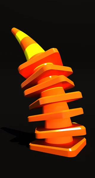 Cones de estrada na torre — Fotografia de Stock