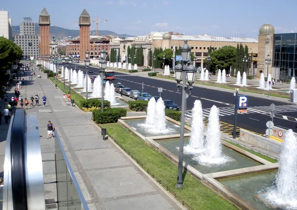 Fountains. Placa Espana.Montjuic. — Stock Photo, Image