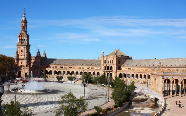 Plaza de espana w Sewilla, Andaluzja, Hiszpania — Zdjęcie stockowe
