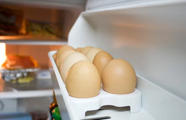 stock image Eggs in a refrigerator.