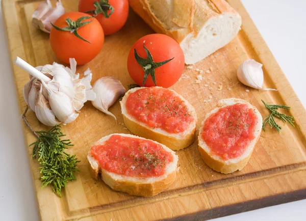 Chleb z pomidorem — Zdjęcie stockowe